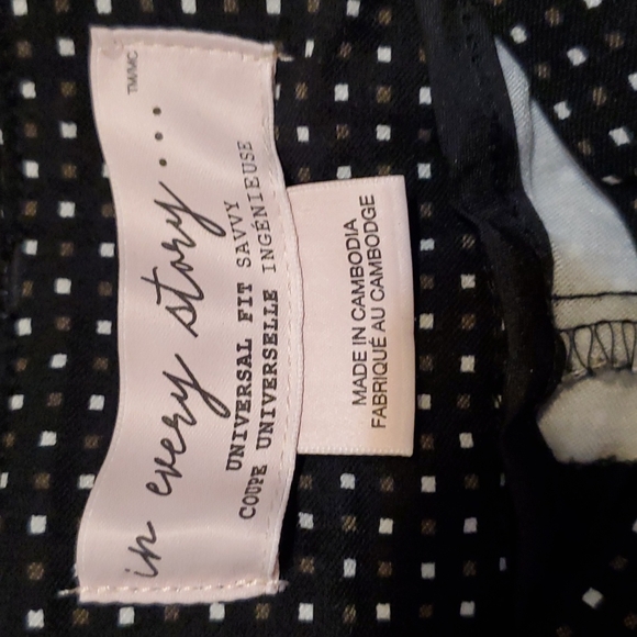 In Every Story Universal Fit Black w/ Square Micro Polka Dot Print Slacks, 20 - Picture 7 of 9